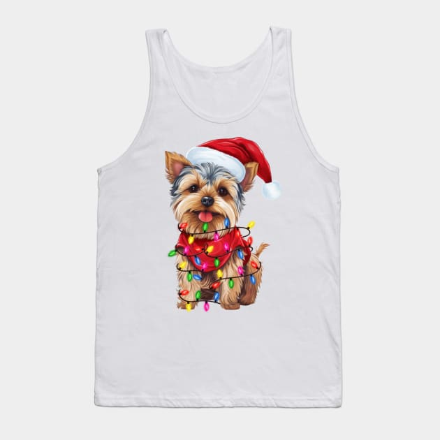 Christmas Yorkshire Terrier Tank Top by Chromatic Fusion Studio